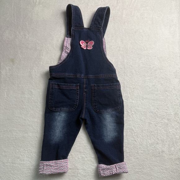 Baby Overalls Size 3-6 Months Romper Girls 3-D Bunny Butterfly Embroidered Jeans - Picture 4 of 6